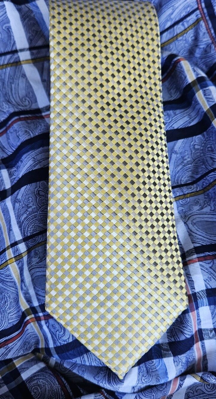 Vintage Donald J. Trump Yellow Geometric Necktie